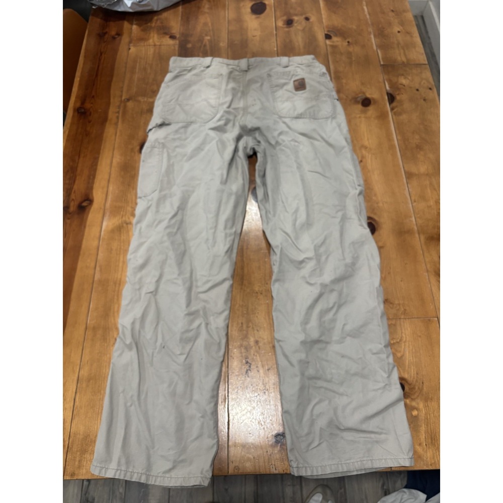 Carhartt Men's 38x32 Tan Dungaree Fit Work Utility Cargo Pants Cotton